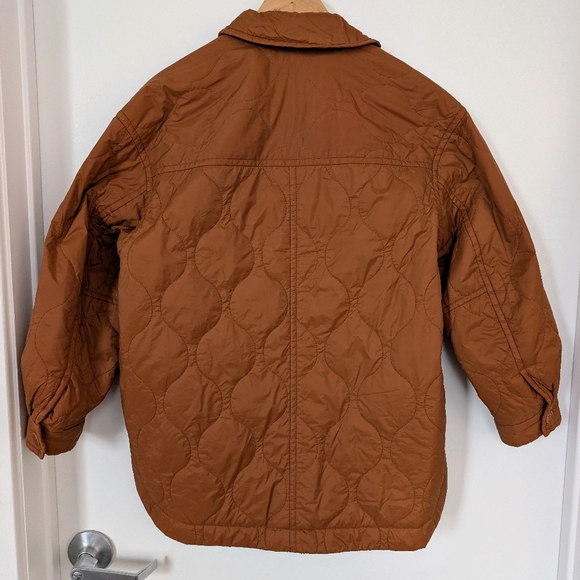 Madewell Womens Airpuff Shirt Jacket In Warm Coffee Size Medium - Picture 8 of 8